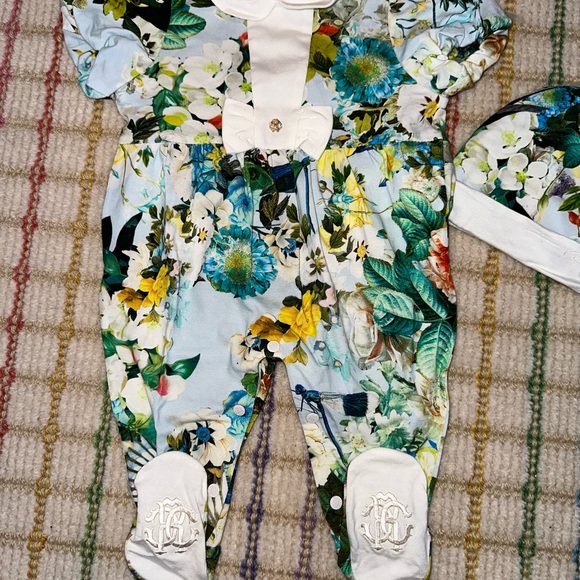 Roberto Cavalli Baby Printed Footie - Size 6M - Picture 2 of 5